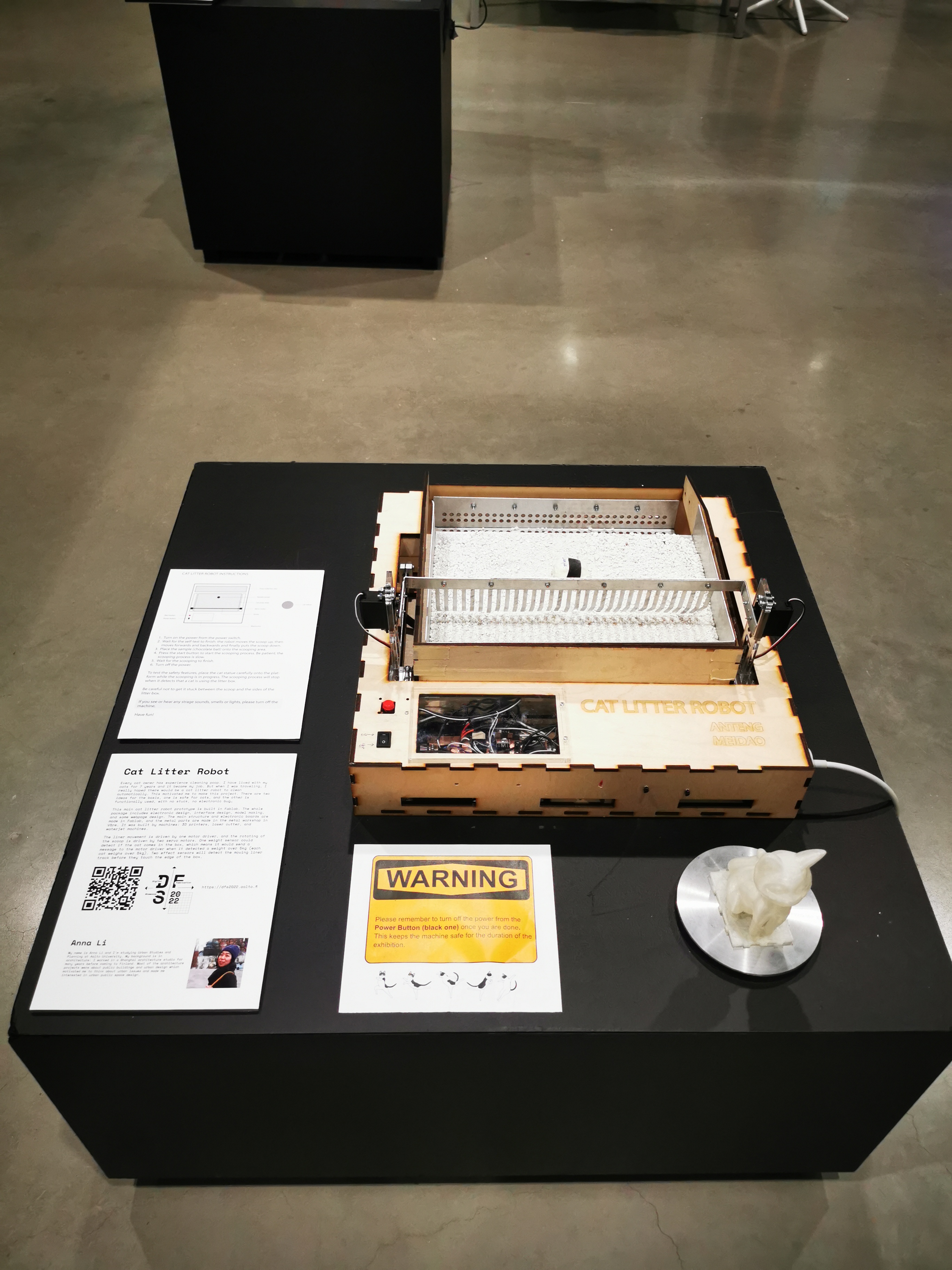 Cat Litter Robot Version 1 displayed at the 2022 Digital Fabrication Showcase